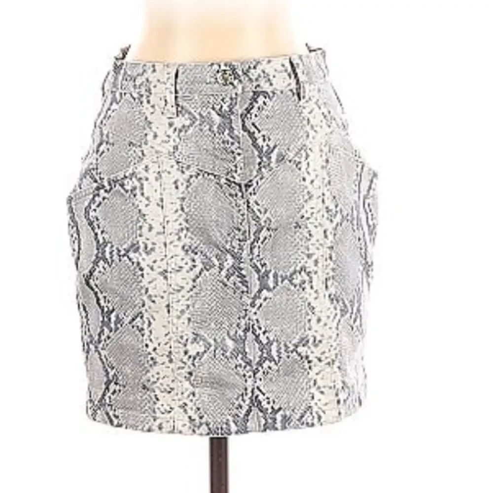 Wilfred snakeskin print mini jean skirt
